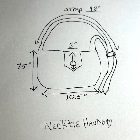 Charmonix Tergal Necktie Bag Wm's Crossbody 7.5"x10.5" Blk/Gold Fabric Print - Picture 3 of 10